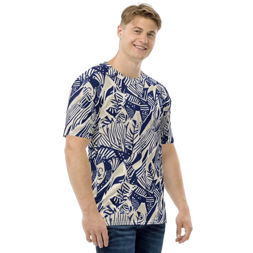 Indigo Jungle on Men's Crew Neck T-Shirt — Right