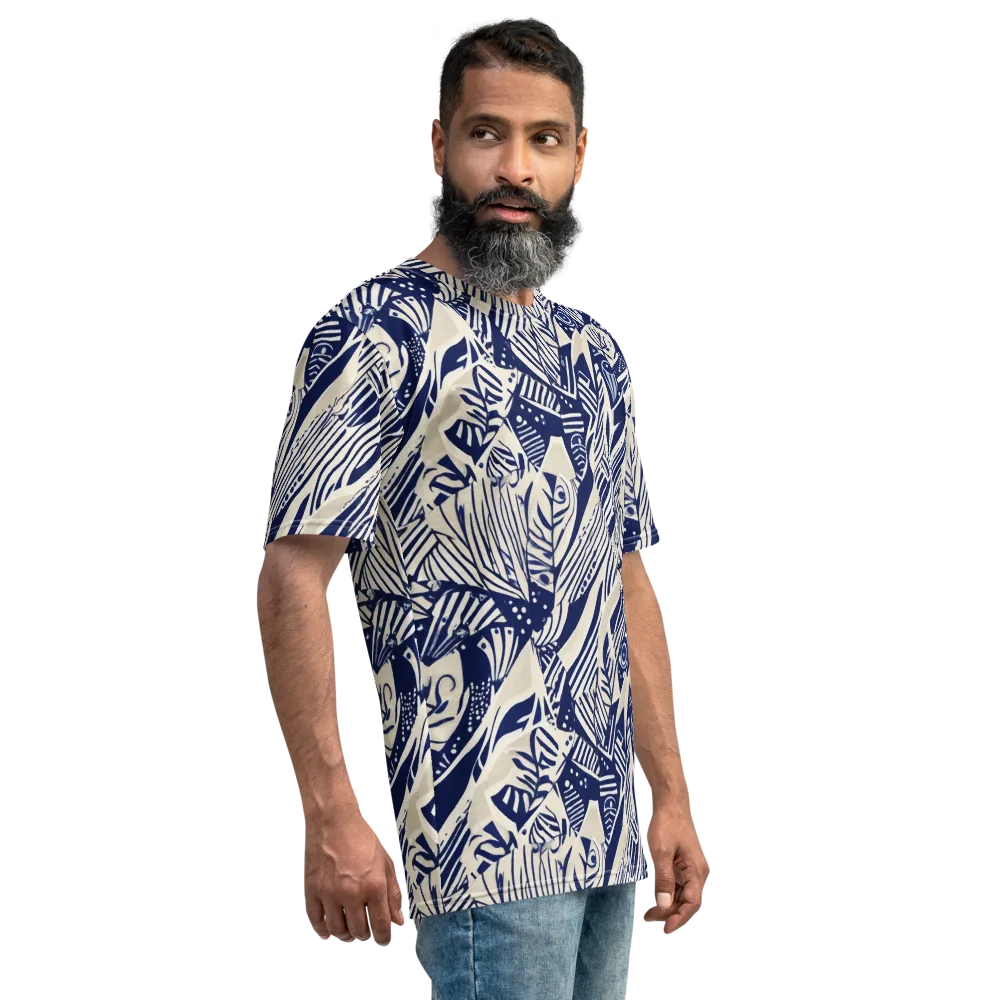 Indigo Jungle on Men's Crew Neck T-Shirt — Right