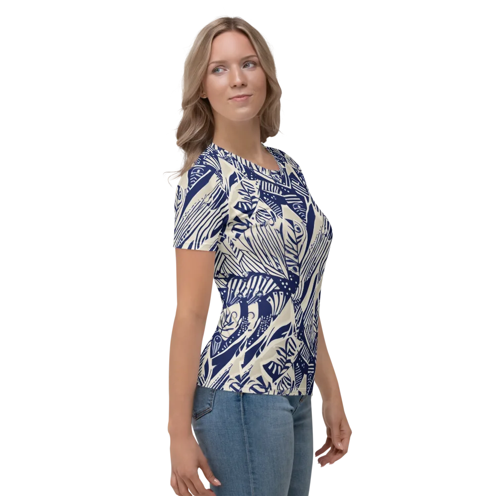 Indigo Jungle on Women's Crew Neck T-Shirt — Right