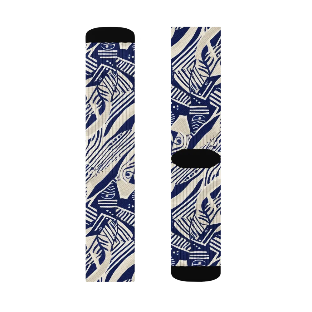 Indigo Jungle on Socks — Left Sock