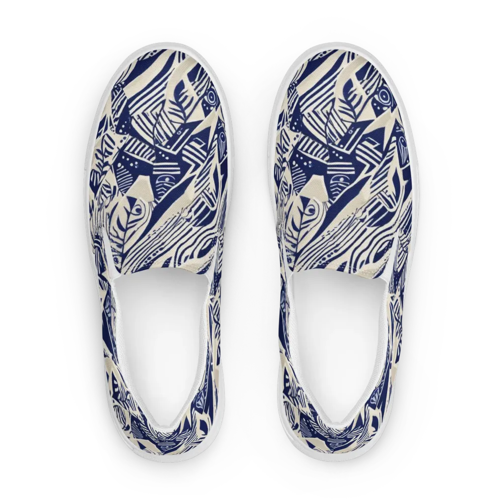 Indigo Jungle on Women's Slip-On Canvas Shoes — Front
