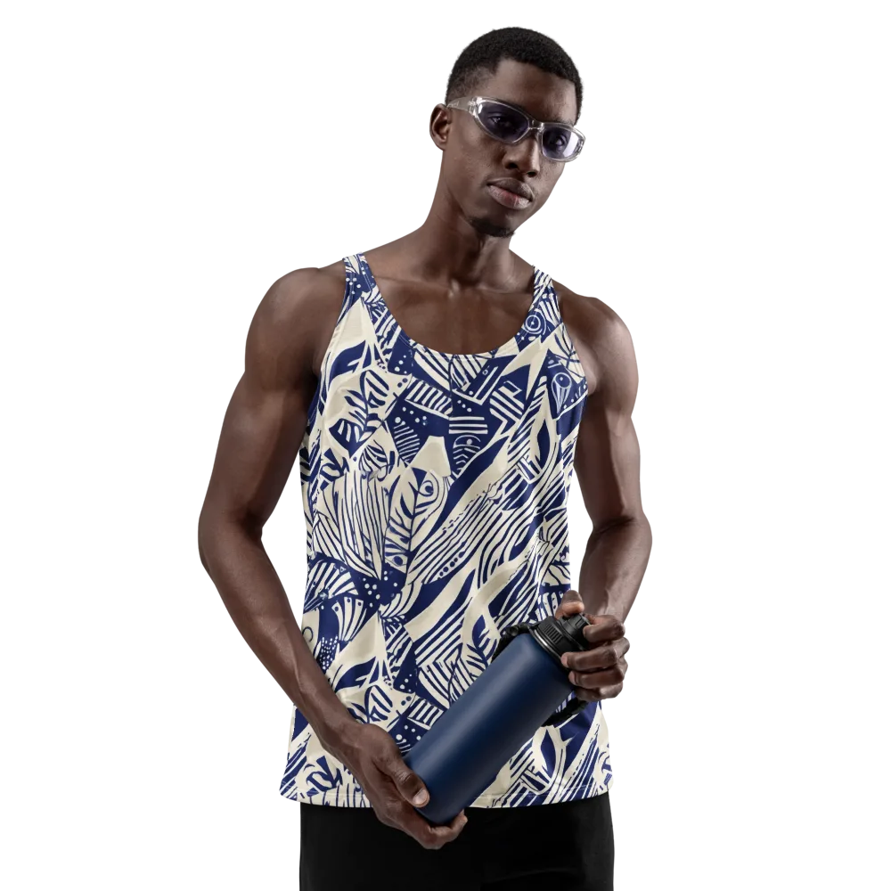 Indigo Jungle on Men's Tank Top — Front
