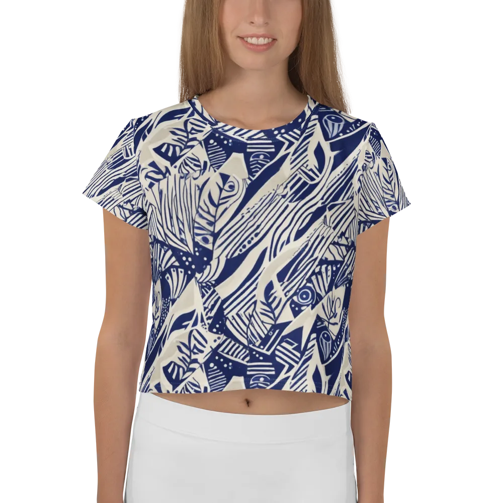 Indigo Jungle on Crop Tee — Front