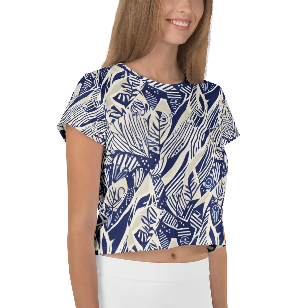 Indigo Jungle on Crop Tee — Right