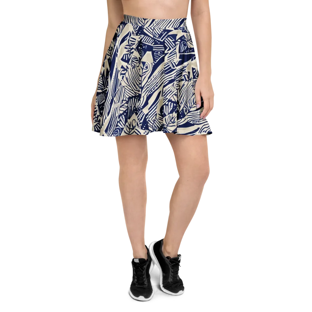 Indigo Jungle on Skater Skirt — Front