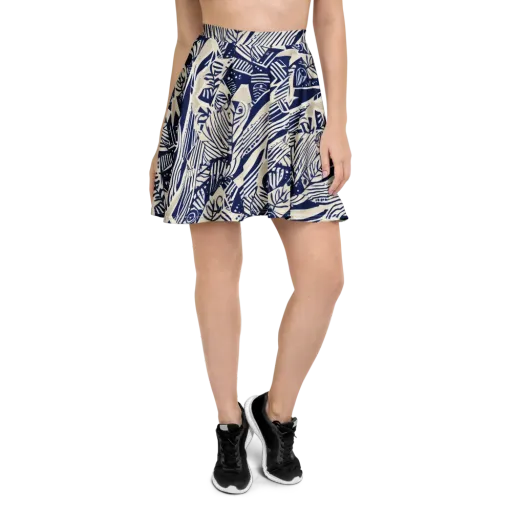 Indigo Jungle on a Skater Skirt