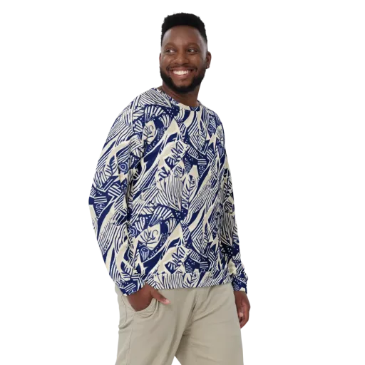 Indigo Jungle on a Sweatshirt