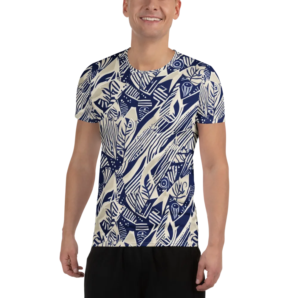 Indigo Jungle on Men's Athletic T-Shirt — Front