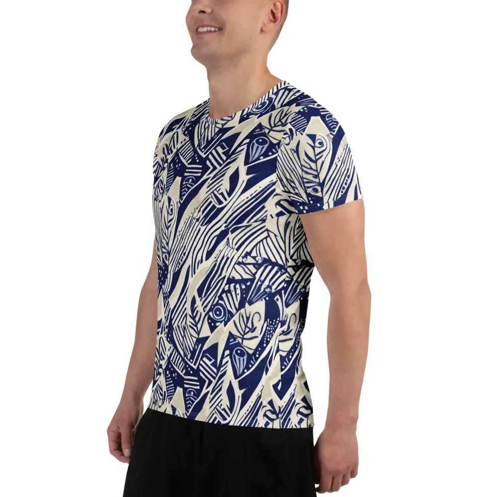 Indigo Jungle on Men's Athletic T-Shirt — Left