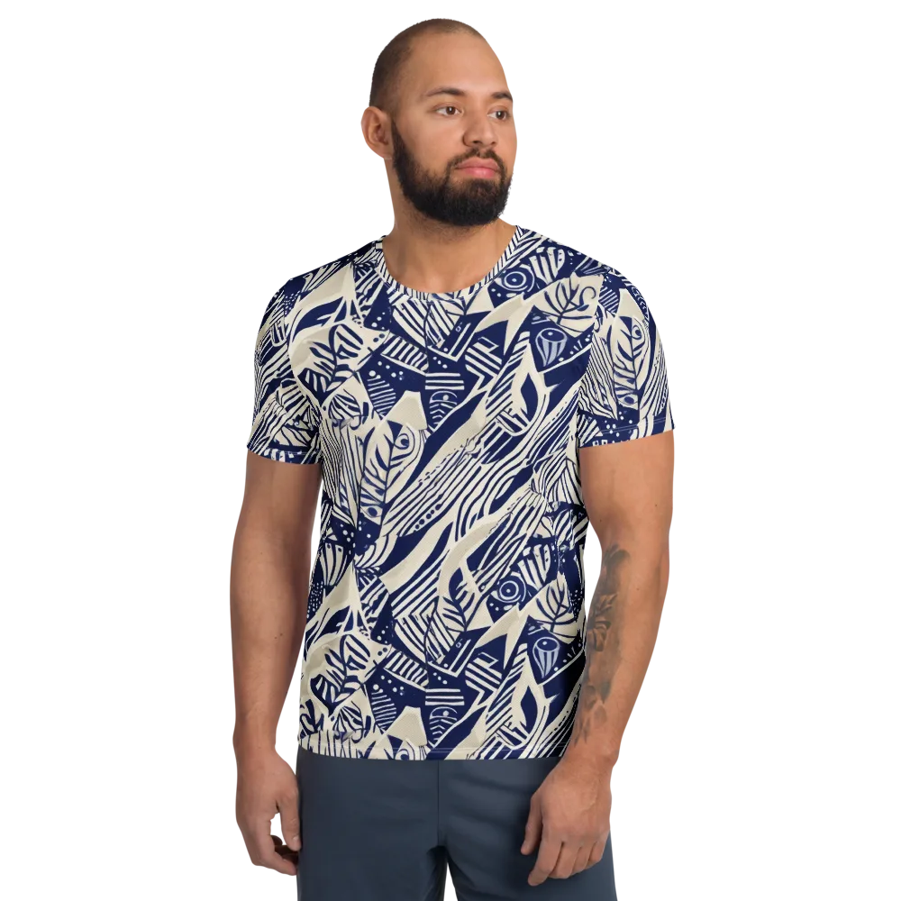 Indigo Jungle on Men's Athletic T-Shirt — Front