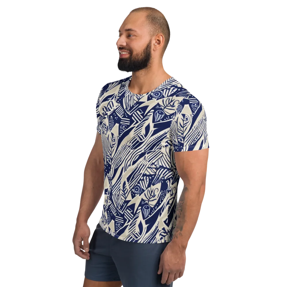 Indigo Jungle on Men's Athletic T-Shirt — Left