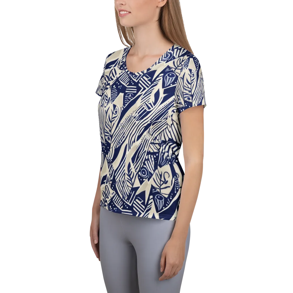 Indigo Jungle on Women's Athletic T-Shirt — Left