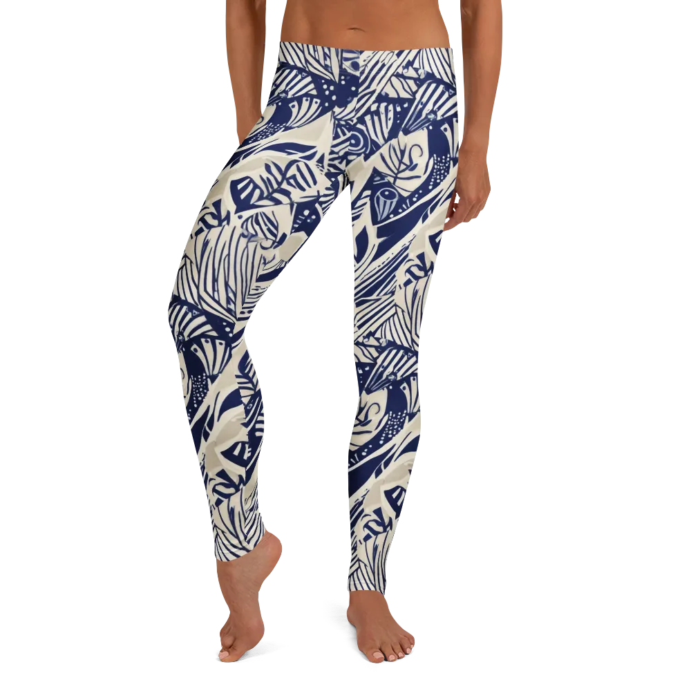 Indigo Jungle on Leggings — Front
