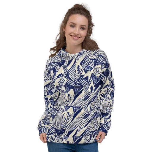 Indigo Jungle on a Hoodie