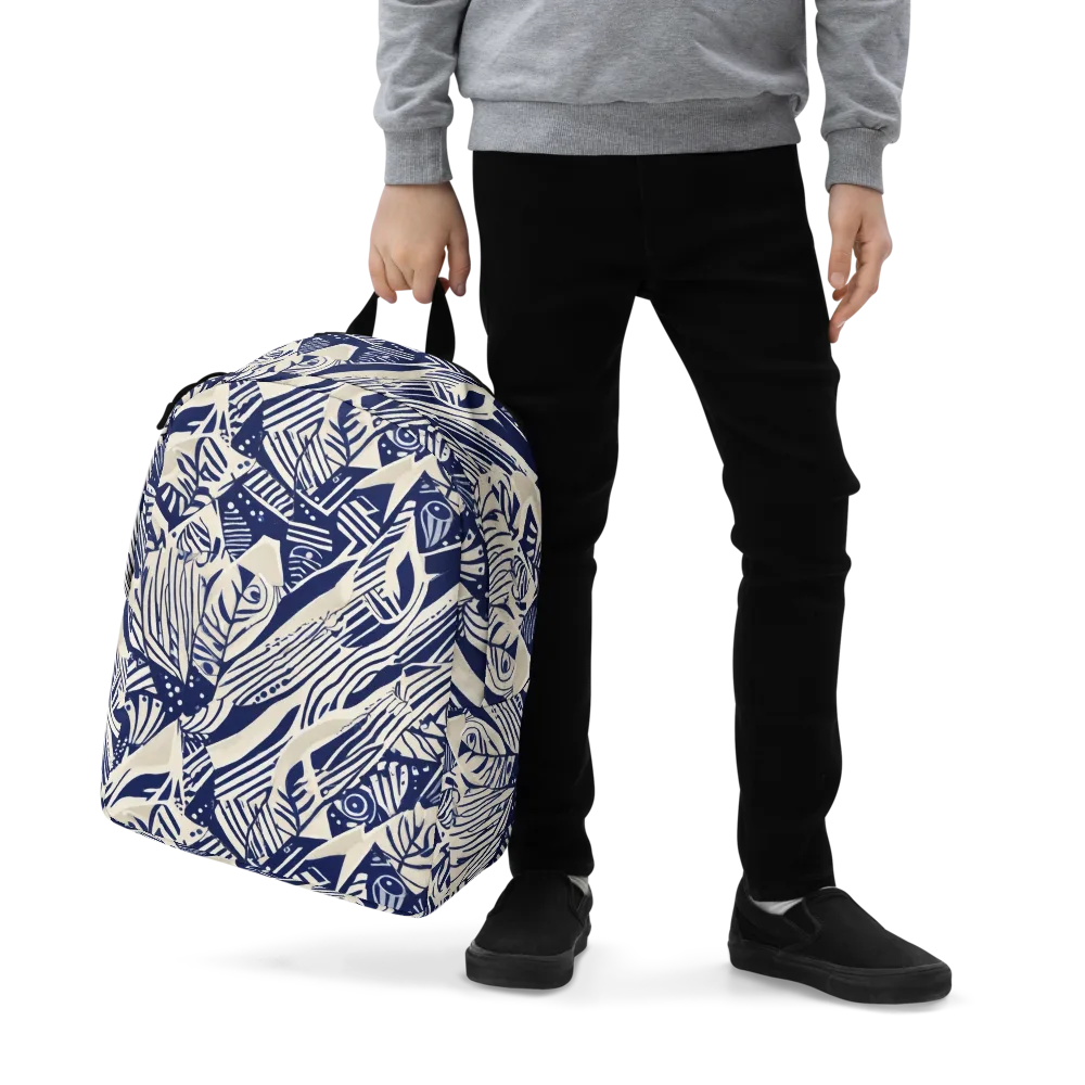 Indigo Jungle on Minimalist Backpack — Zoomed-in