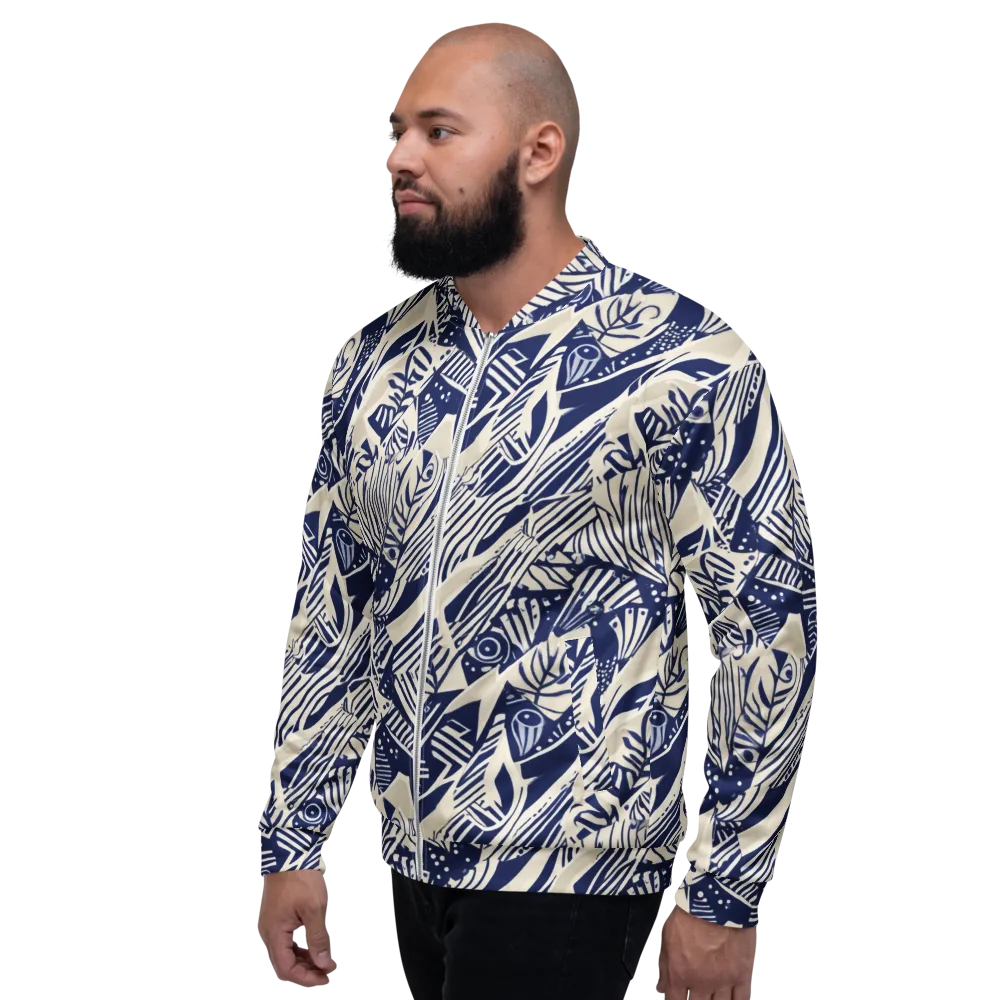 Indigo Jungle on Bomber Jacket — Left