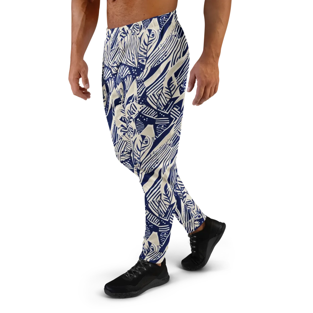 Indigo Jungle on Men's Joggers — Left