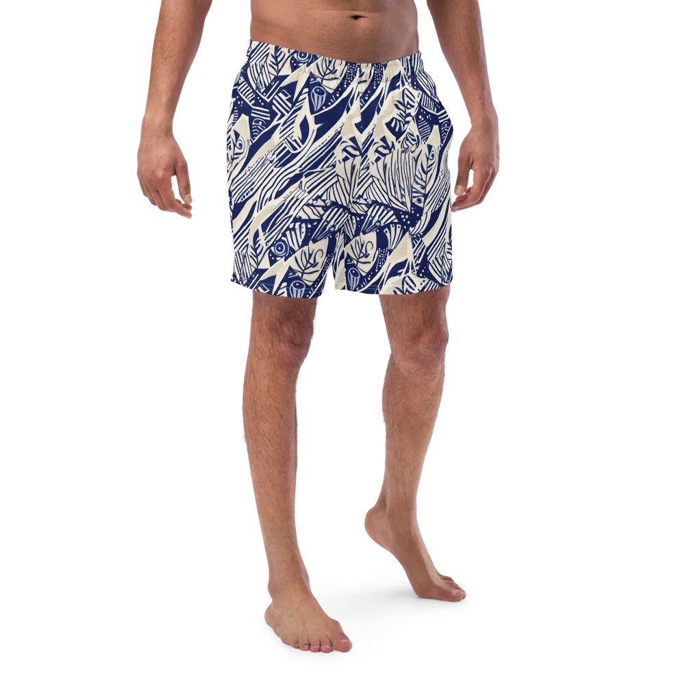 Indigo Jungle on Swim Trunks — Front