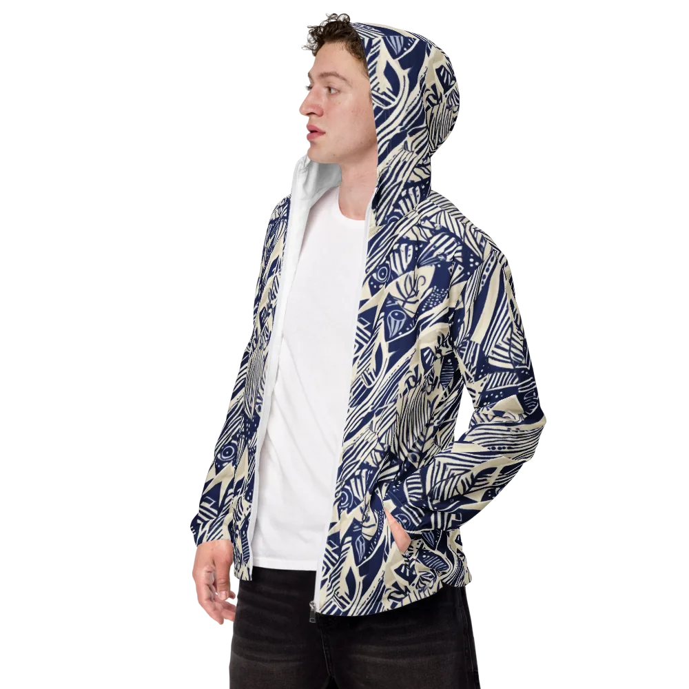 Indigo Jungle on Men's Windbreaker — Left Front