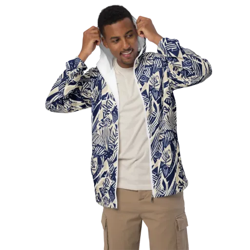 Indigo Jungle on a Men's Windbreaker