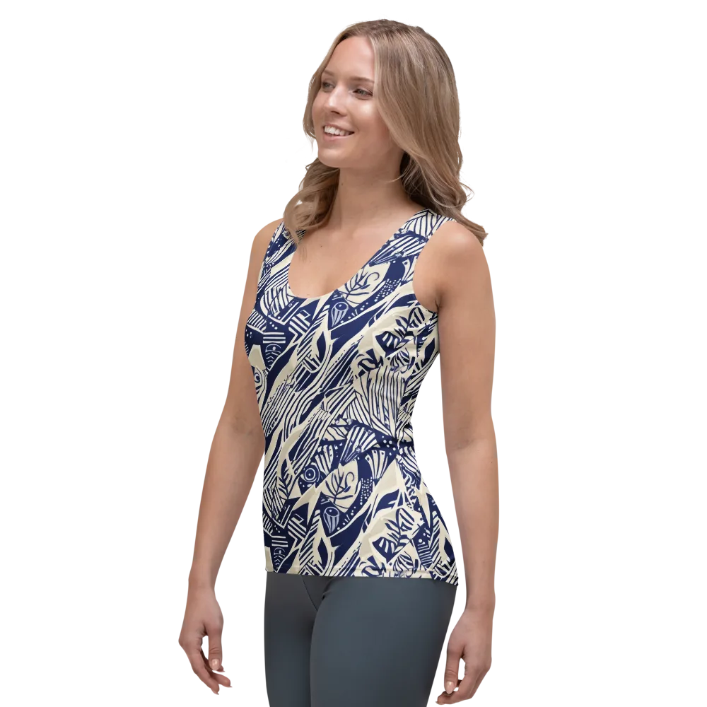 Indigo Jungle on Women's Tank Top — Left Front