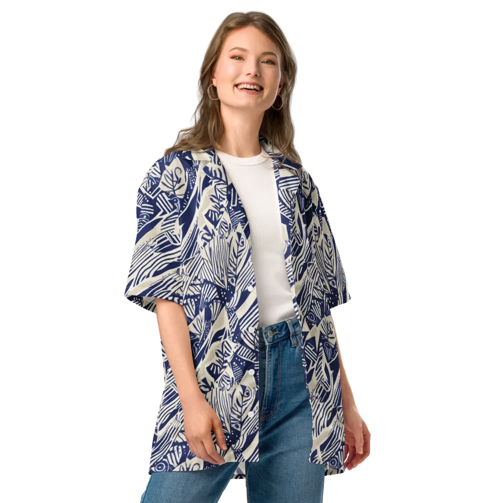Indigo Jungle on Button Shirt — Front