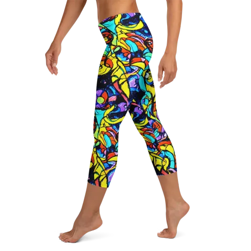 Stained Glass Fever on a Capri Leggings