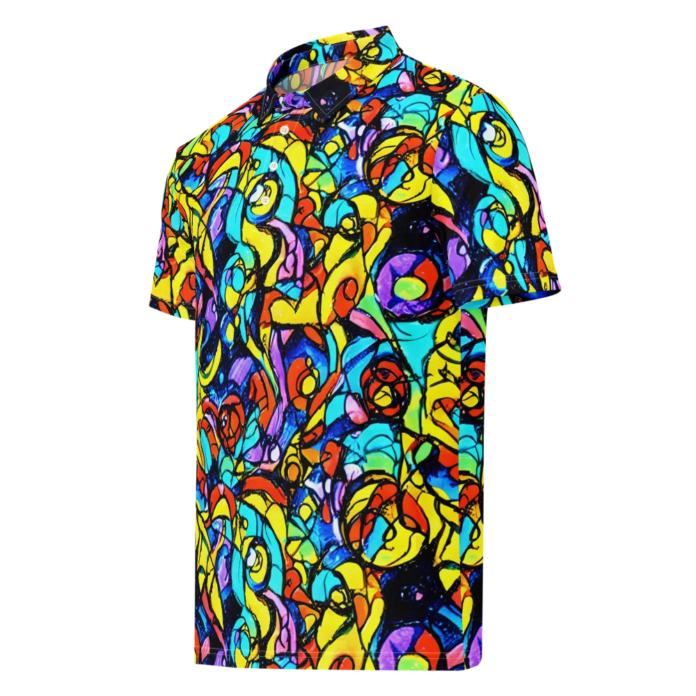 Stained Glass Fever on Men's Slim Fit Polo Shirt — Left Front