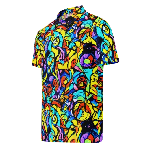 Stained Glass Fever on a Men's Slim Fit Polo Shirt
