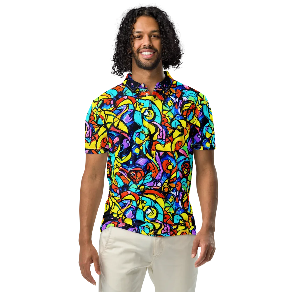 Stained Glass Fever on Men's Slim Fit Polo Shirt — Front