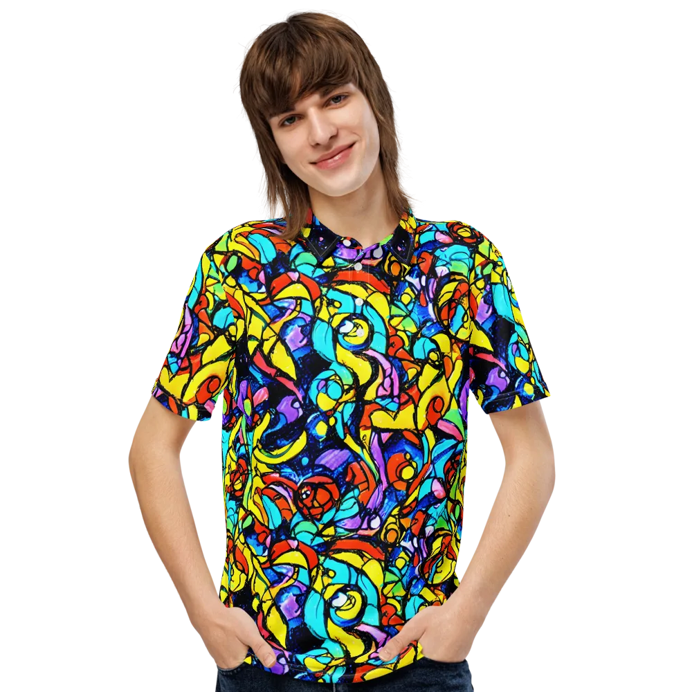 Stained Glass Fever on Men's Slim Fit Polo Shirt — Front
