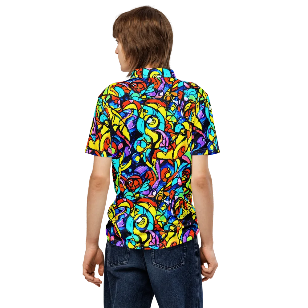Stained Glass Fever on Men's Slim Fit Polo Shirt — Back