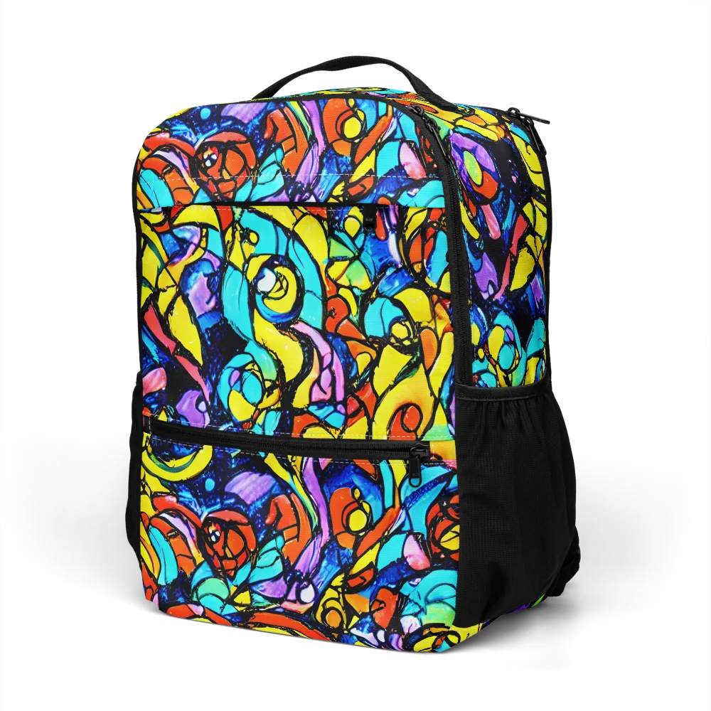 Stained Glass Fever on Utility Backpack — Left Front