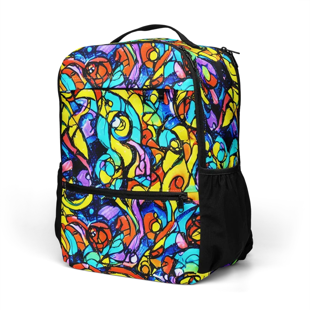 Stained Glass Fever on Utility Backpack — Left Front