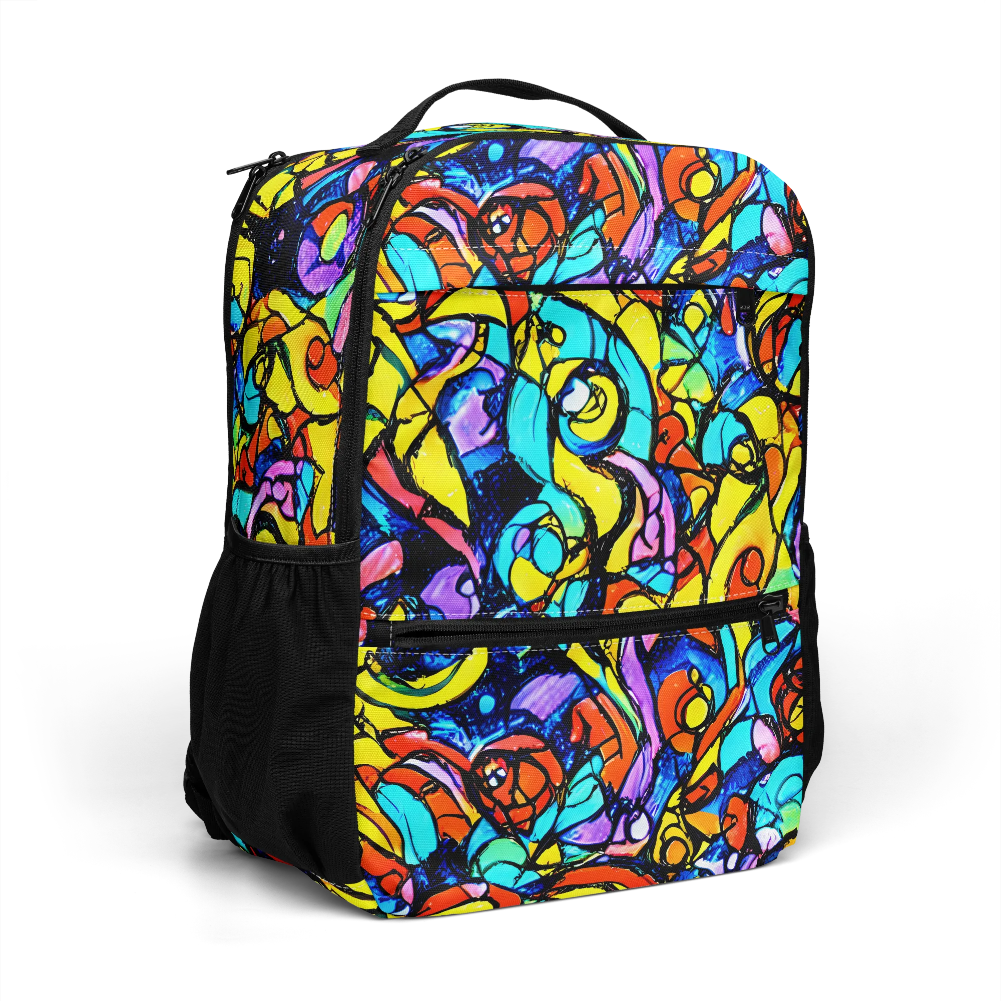Stained Glass Fever on Utility Backpack — Right Front