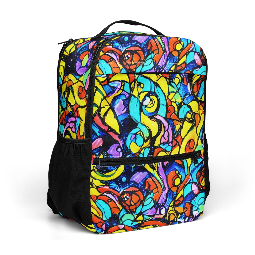 Stained Glass Fever on Utility Backpack — Right Front