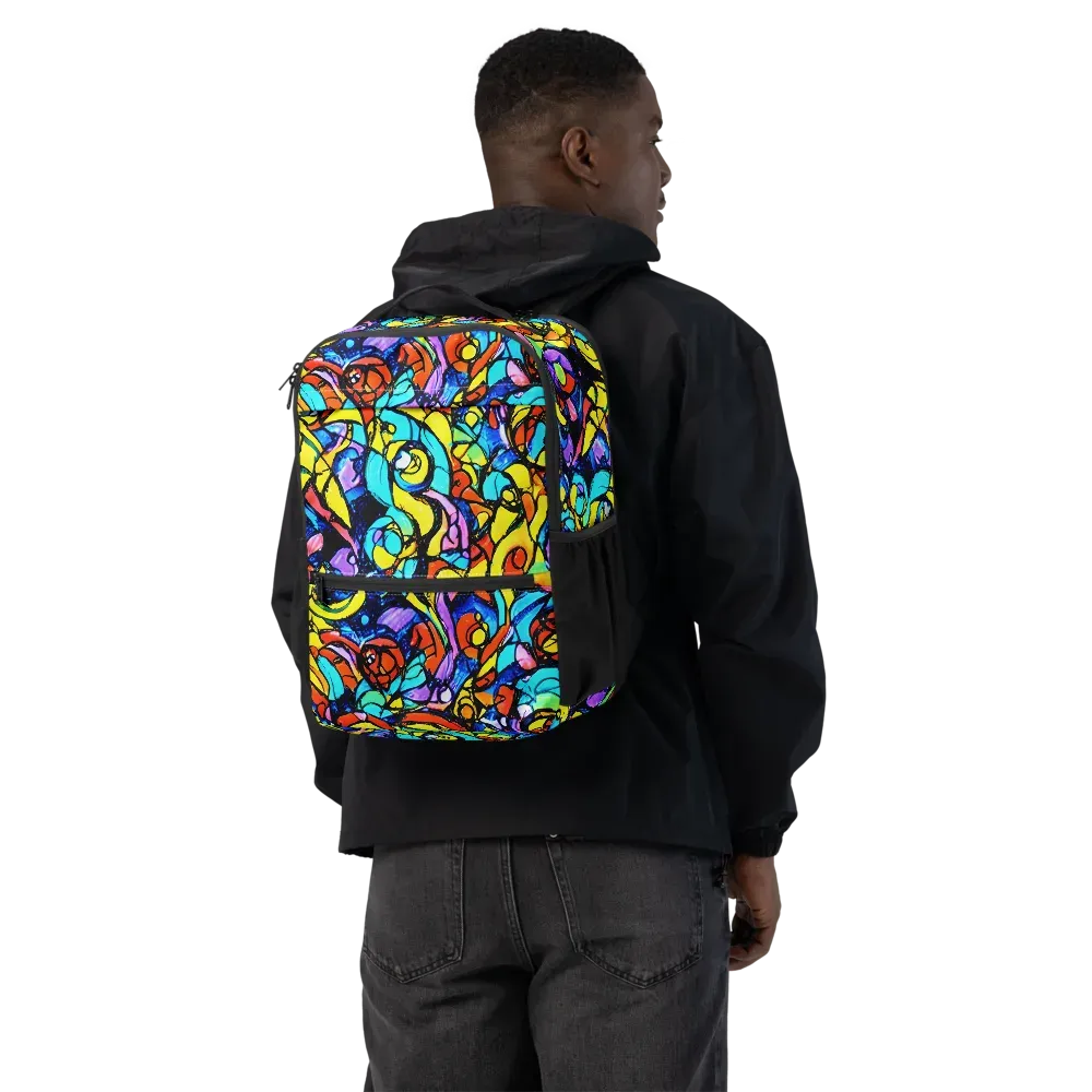 Stained Glass Fever on Utility Backpack — Back