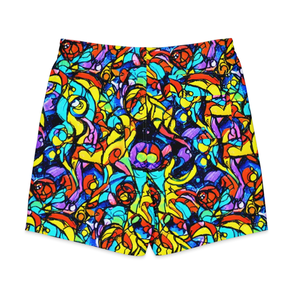 Stained Glass Fever on Men's Board Shorts — Back