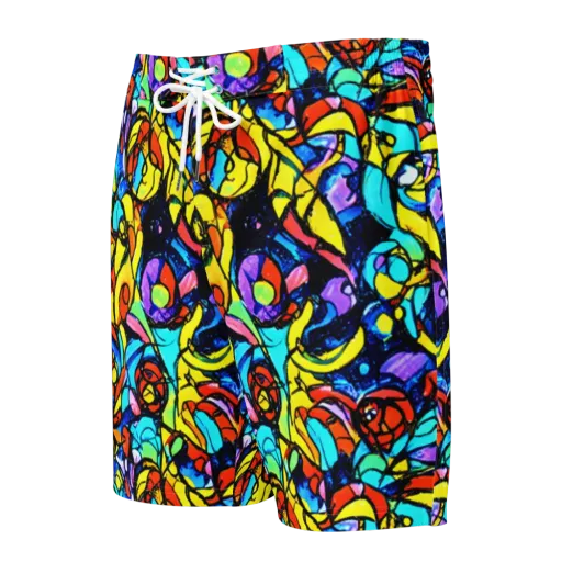 Stained Glass Fever on a Men's Board Shorts