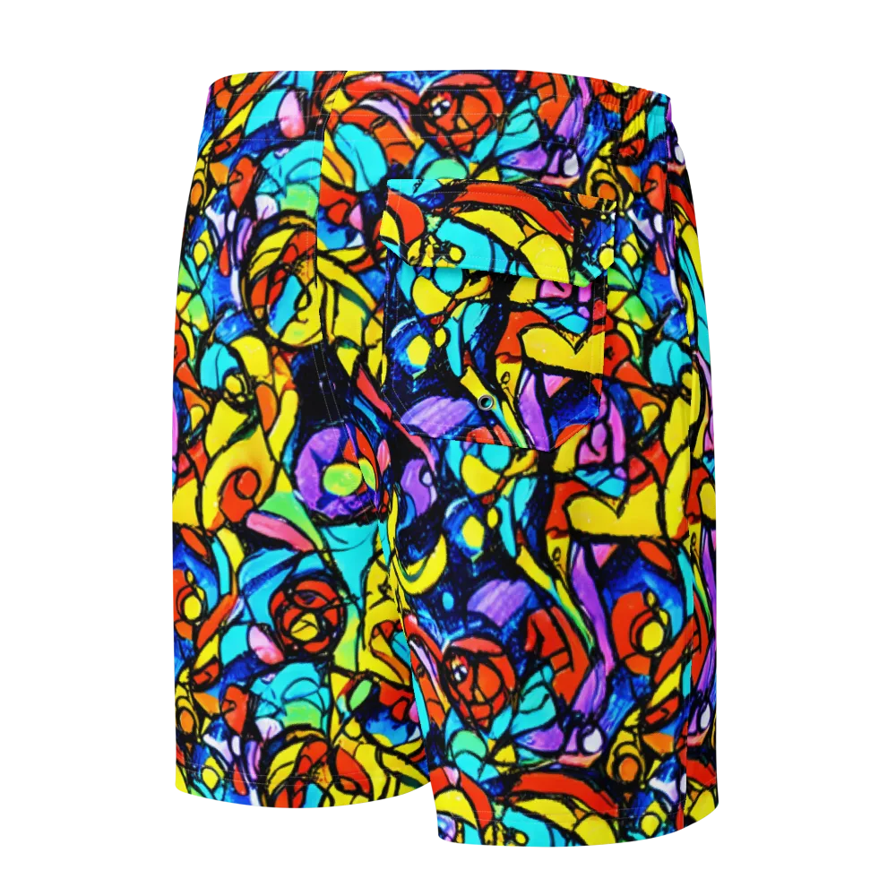 Stained Glass Fever on Men's Board Shorts — Back