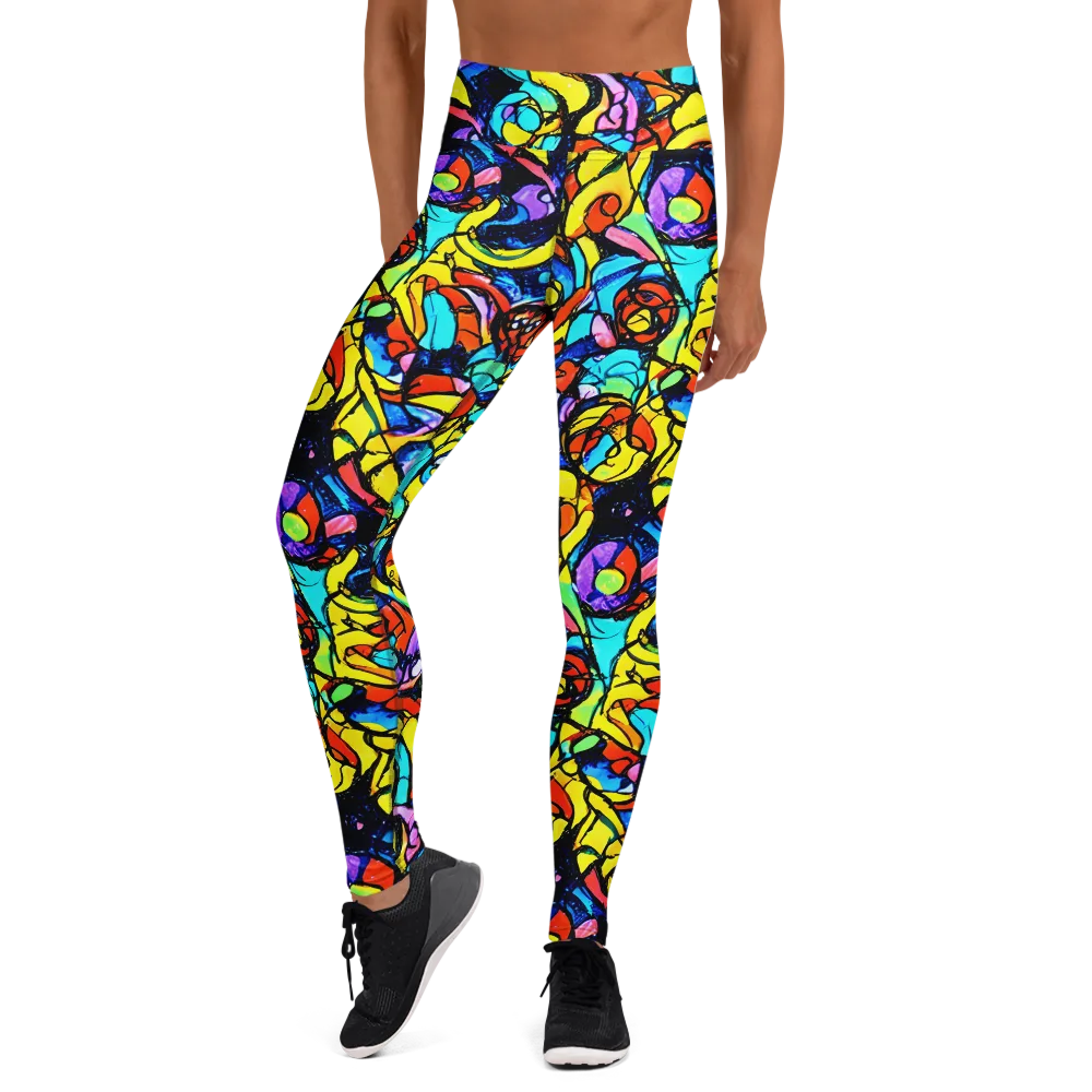 Stained Glass Fever on Yoga Leggings — Front