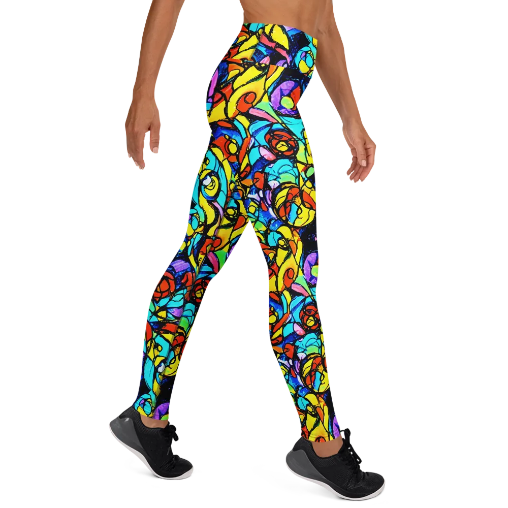 Stained Glass Fever on Yoga Leggings — Right