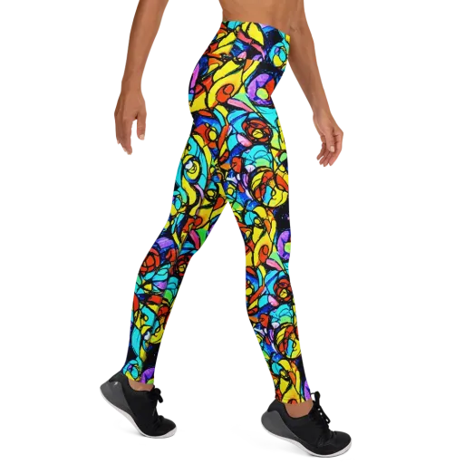 Stained Glass Fever on a Yoga Leggings