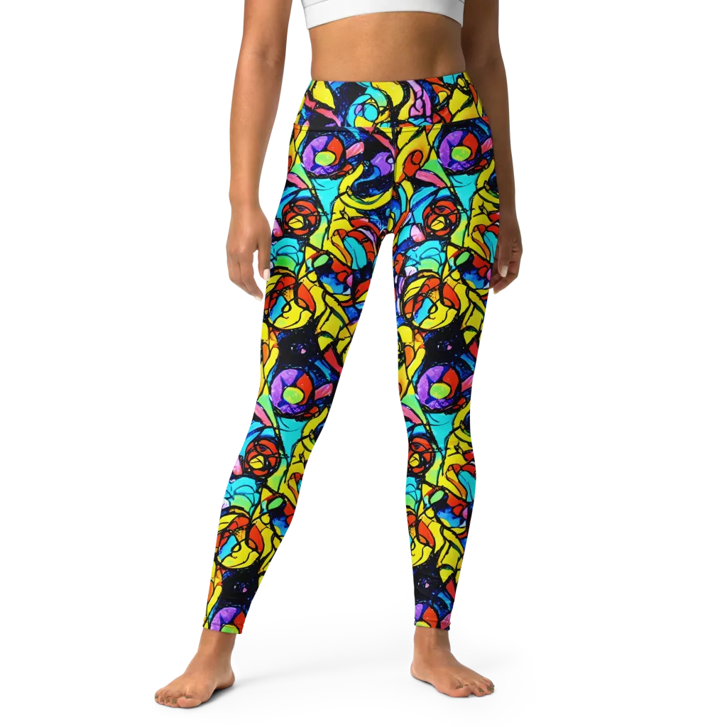 Stained Glass Fever on Yoga Leggings — Front