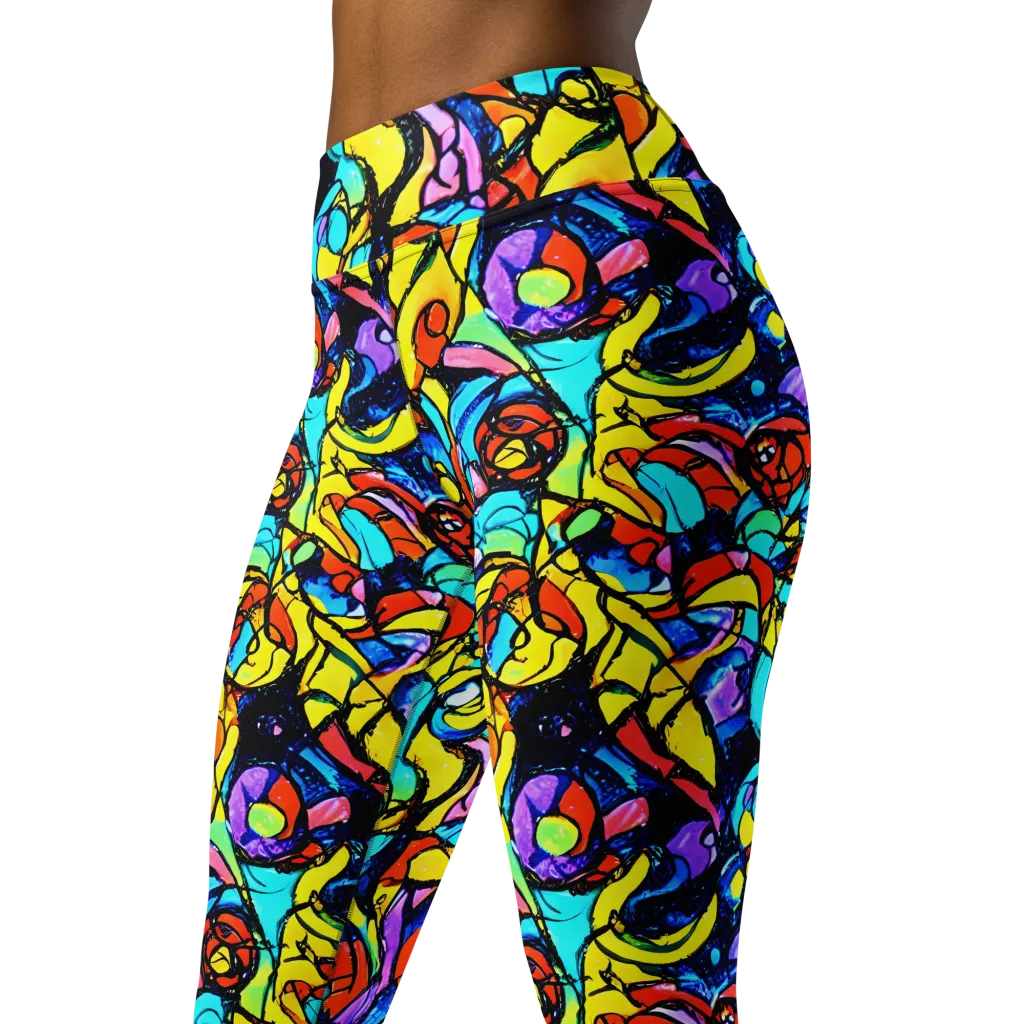 Stained Glass Fever on Yoga Leggings — Left Front