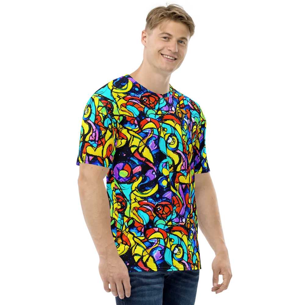 Stained Glass Fever on Men's Crew Neck T-Shirt — Right