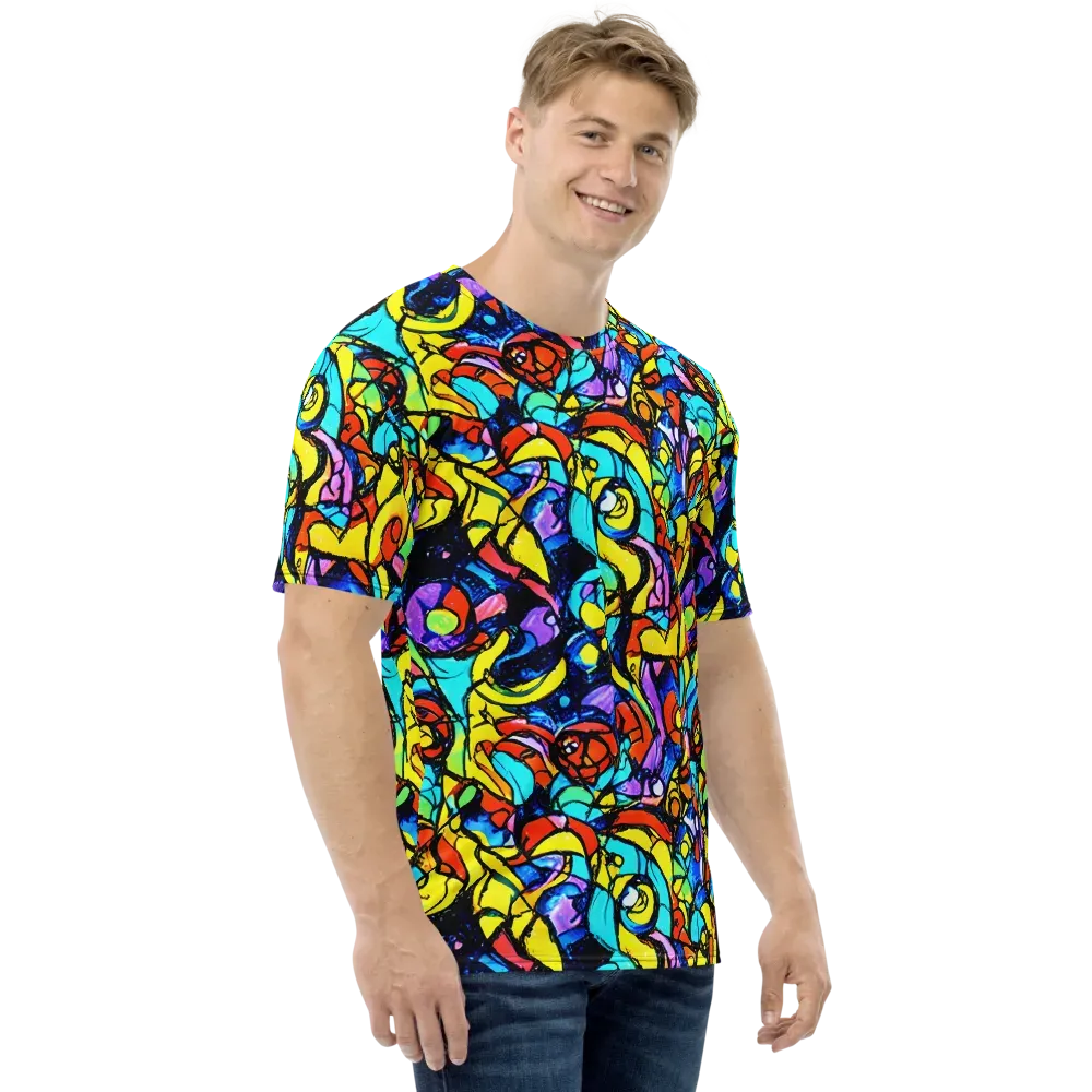 Stained Glass Fever on Men's Crew Neck T-Shirt — Right
