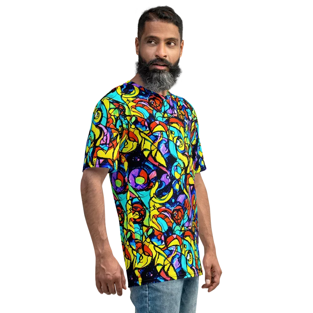 Stained Glass Fever on Men's Crew Neck T-Shirt — Right