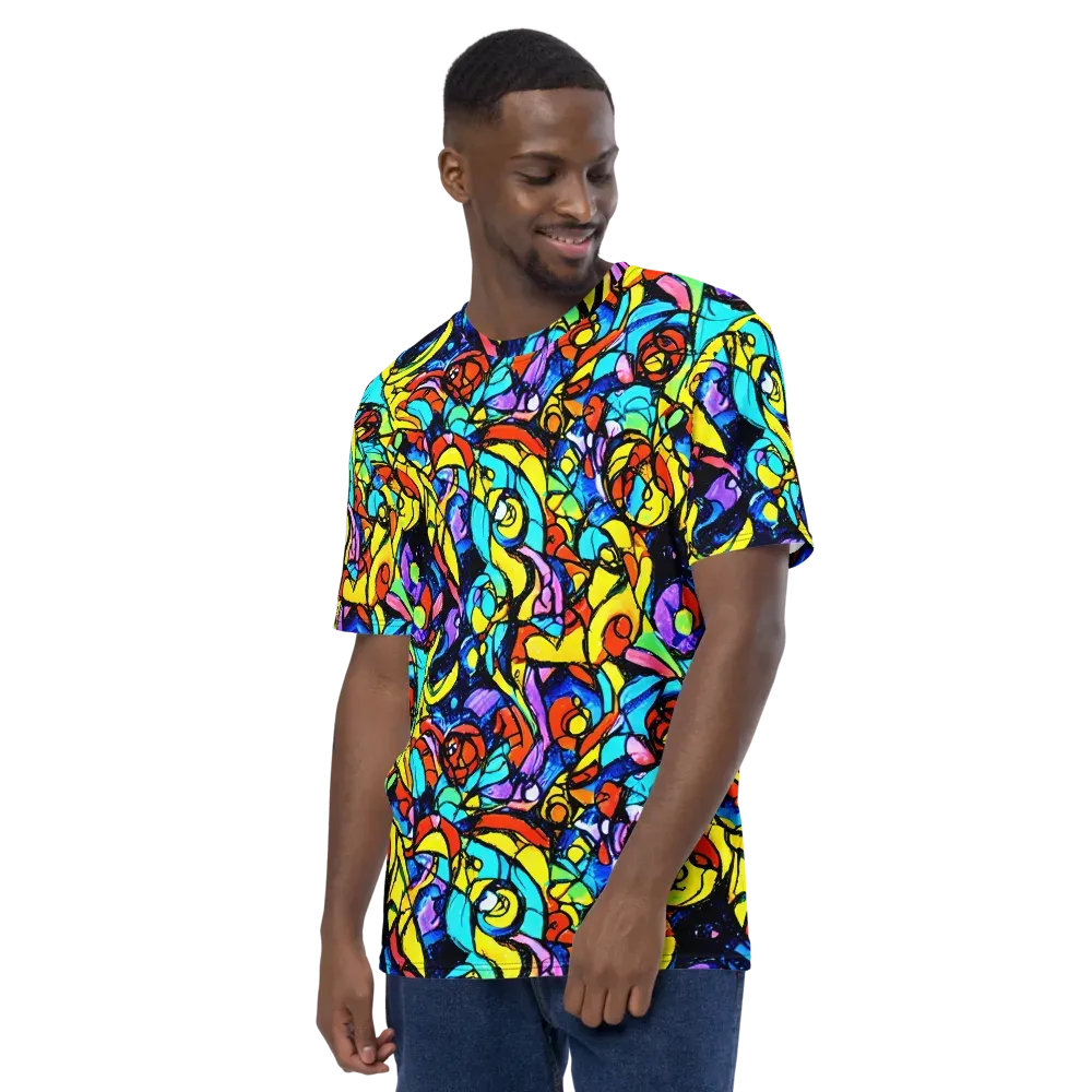 Stained Glass Fever on Men's Crew Neck T-Shirt — Left