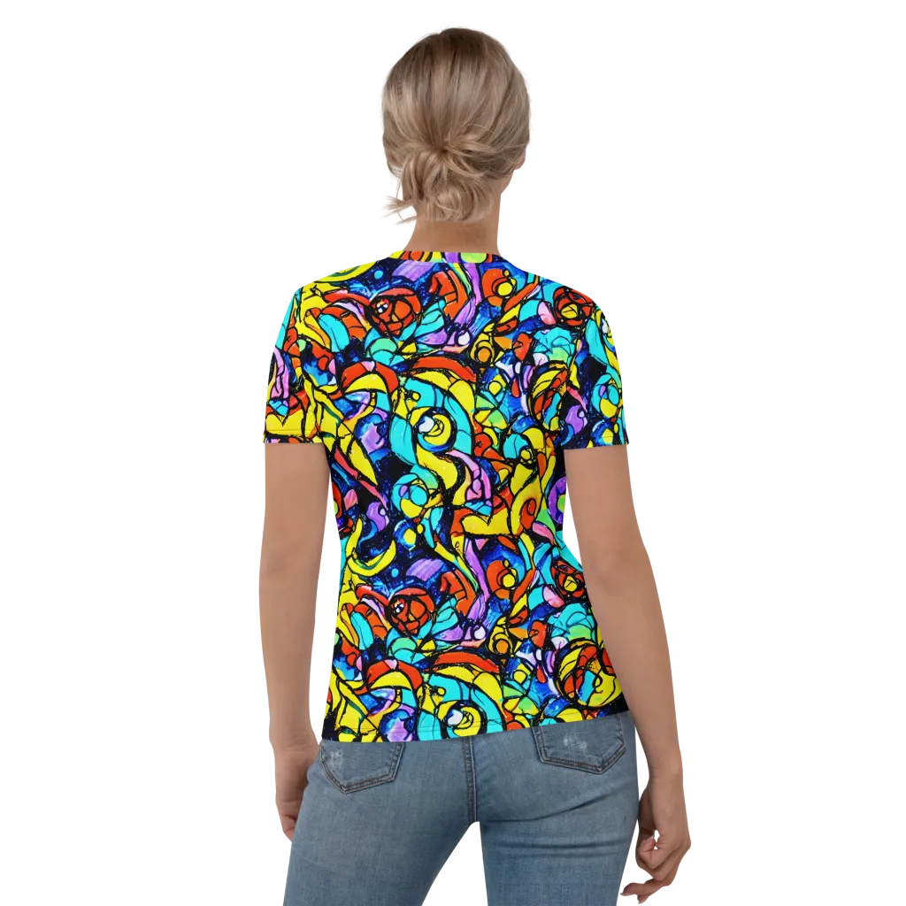 Stained Glass Fever on Women's Crew Neck T-Shirt — Back